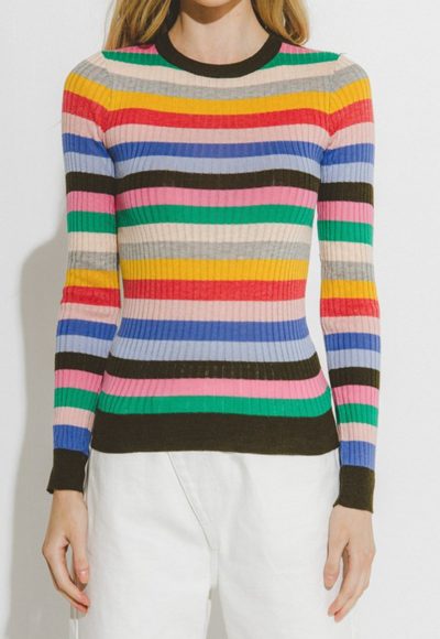 Colorful ribbed sweater