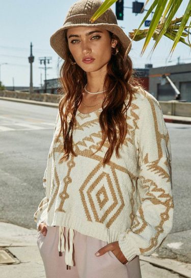 Cream Aztec Sweater