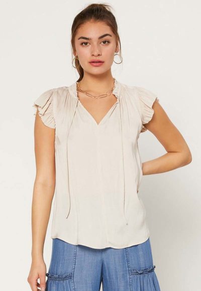 Taupe Silk Blouse