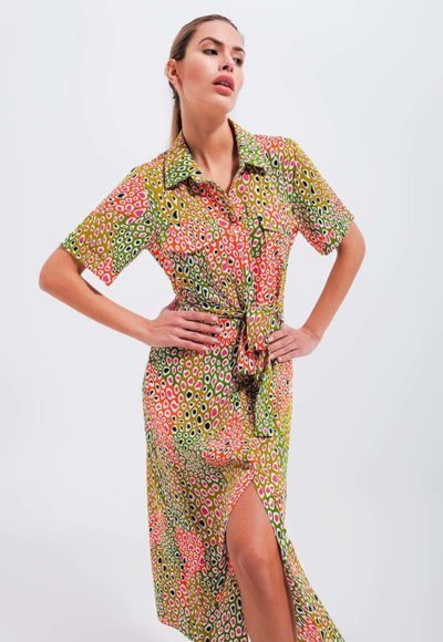 Color Cheetah Dress