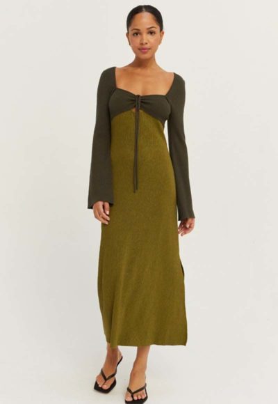 olive maxi dress