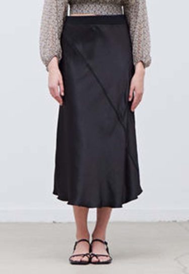 black silk skirt