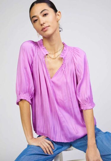 orchid pink blouse