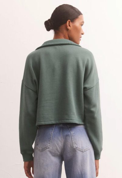 green fleece sweater