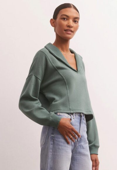 green fleece sweater