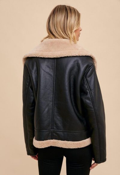 Faux Fur Leather Jacket