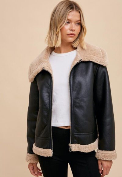 Faux Fur Leather Jacket