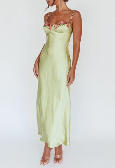 Lime Floral Dress