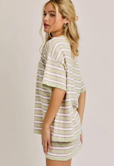 Sage Stripe Tee - Image 2