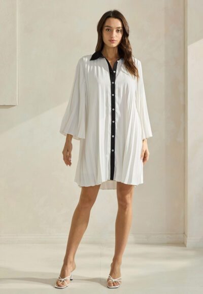 White Pleated Dress - Image 2
