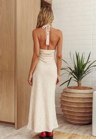 Floral Tan Dress - Image 3