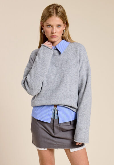 Grey Rolled Sweater - Image 2